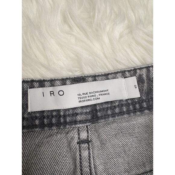 IRO Paris Jaliska Gray Washed Mini Skirt Side Detail 40 Super Cute! Excellent - Picture 4 of 6